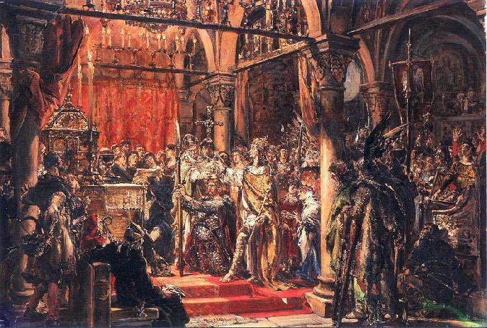 Jan Matejko Coronation of the First King of Poland Germany oil painting art